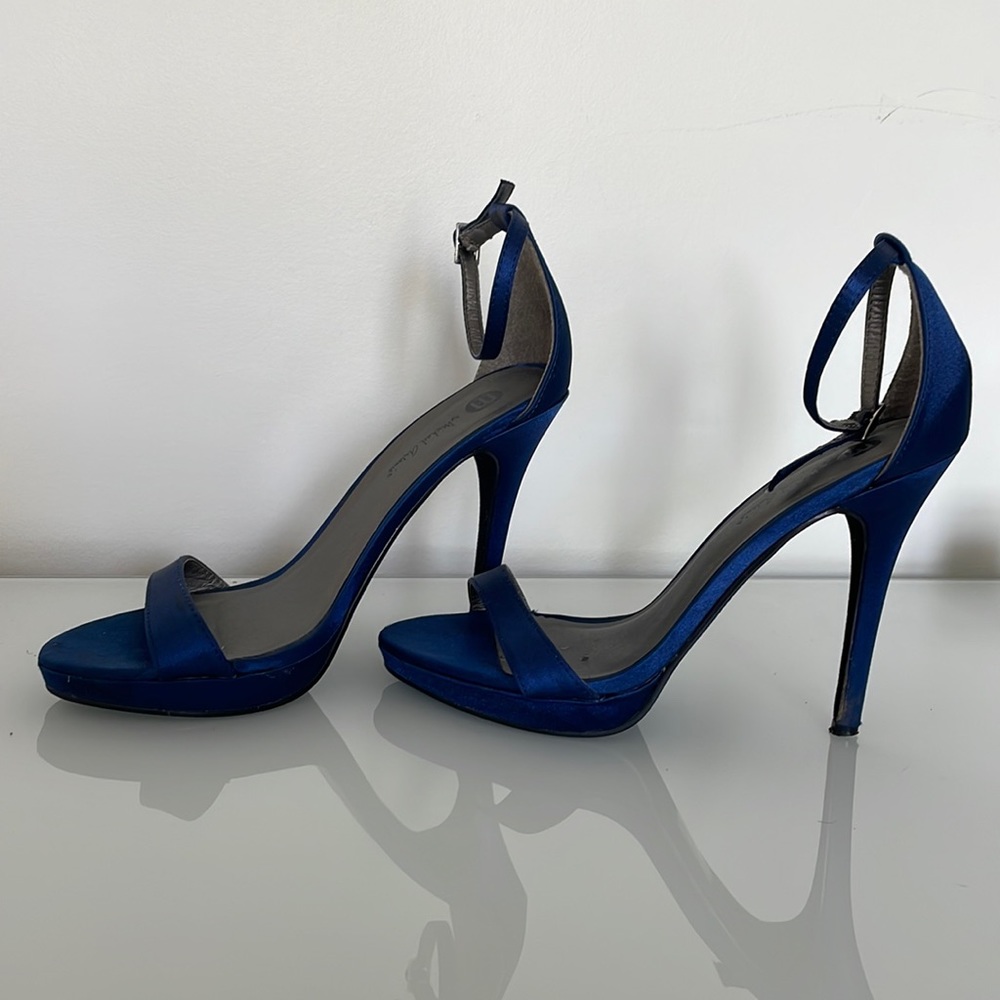 Perfect Navy Satin Heels